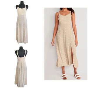 NWT old navy Polka-Dot Smocked Maxi Slip Dress for Women Small